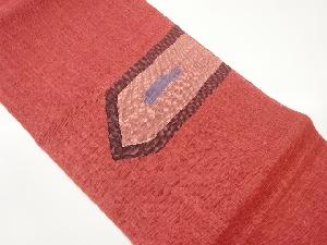 紗紬抽象模様織出し名古屋帯